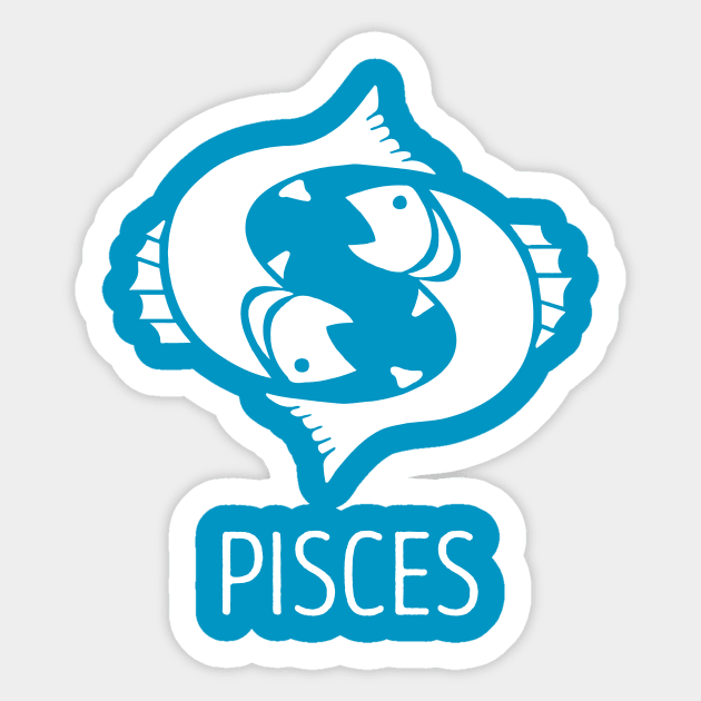 Astrological Zodiac Tee Shirts - Pisces the Fish Sticker by Nonstop Shirts